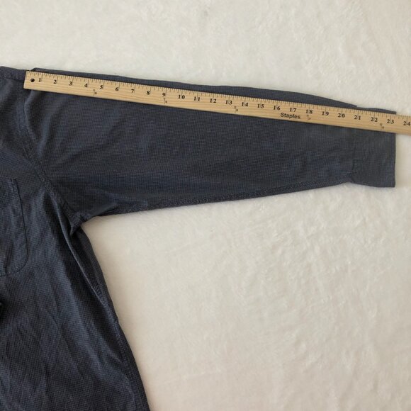 Roundtree and Yorke Poplin Men L Blue-Grey Long Sleeve Button Down Shirt - Picture 4 of 7